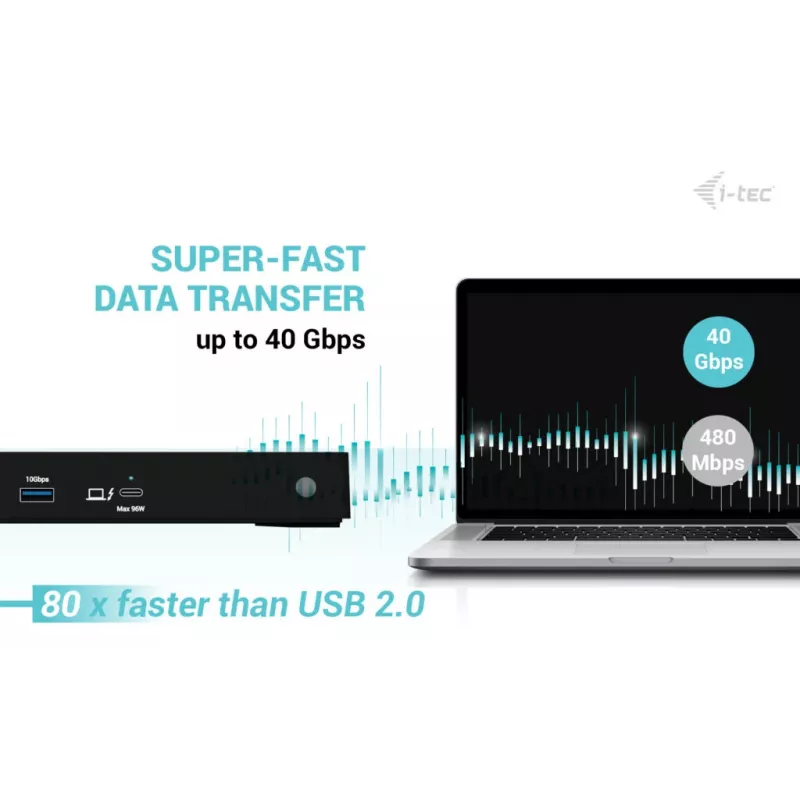 Estación de acoplamiento i-tec Thunderbolt4 Triple Display + Power Delivery 96W