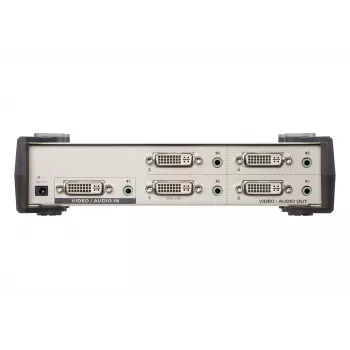 Divisor de audio/vídeo DVI de 4 puertos ATEN, DVI, 4x DVI-I, 1920 x 1200 píxeles, negro, plata, metal, Full HD