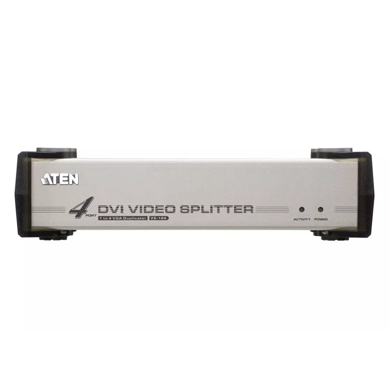 Divisor de audio/vídeo DVI de 4 puertos ATEN, DVI, 4x DVI-I, 1920 x 1200 píxeles, negro, plata, metal, Full HD