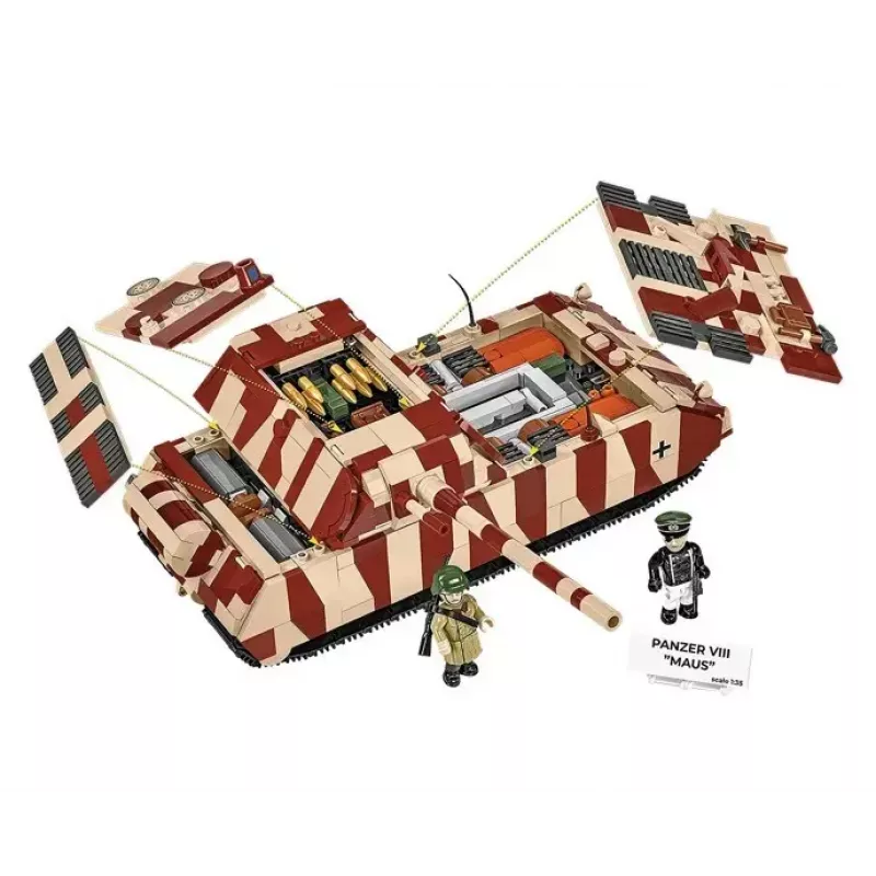 Bloques de construcción Cobi tanque Panzer VIII Maus maqueta escala 1:35 COBI-3138, reproducción detallada de vehículo militar