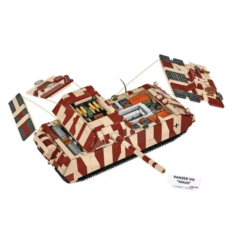 Bloques de construcción Cobi tanque Panzer VIII Maus maqueta escala 1:35 COBI-3138, reproducción detallada de vehículo militar