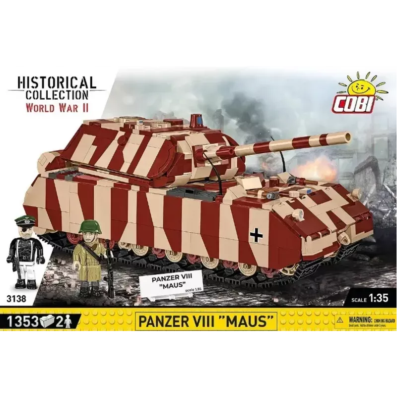 Bloques de construcción Cobi tanque Panzer VIII Maus maqueta escala 1:35 COBI-3138, reproducción detallada de vehículo militar