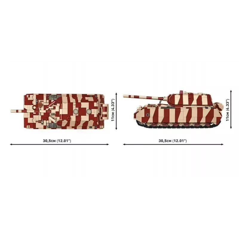 Bloques de construcción Cobi tanque Panzer VIII Maus maqueta escala 1:35 COBI-3138, reproducción detallada de vehículo militar