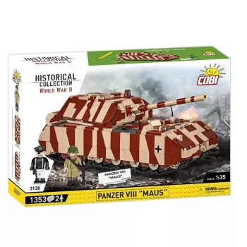 Bloques de construcción Cobi tanque Panzer VIII Maus maqueta escala 1:35 COBI-3138, reproducción detallada de vehículo militar