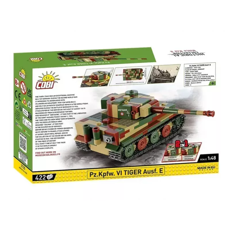 Cobi Pz.Kpfw. VI Tiger Ausf. E set de construcción, 1:48, 422 piezas