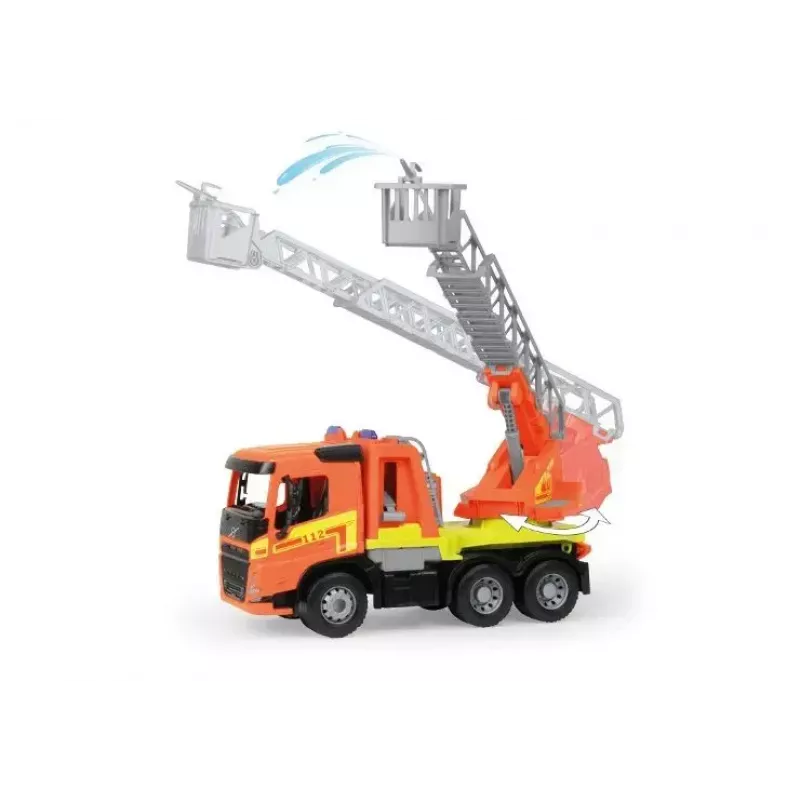Camión de bomberos de juguete Lena Volvo FMX Vehicle Worxx con escalera, modelo 04625