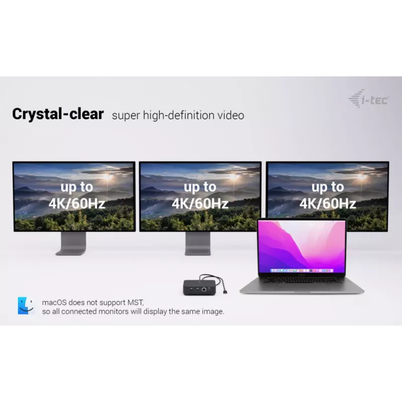 Adaptador USB-C DisplayPort a Dual-HDMI ITEC C31TRIPLEVIDEODPPRO 4K 60Hz, 100W Power Delivery