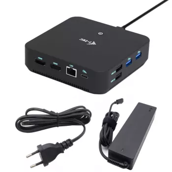 Docking station i-tec USB-C DP Dual HDMI con Power Delivery 100 W + cargador universal 100 W