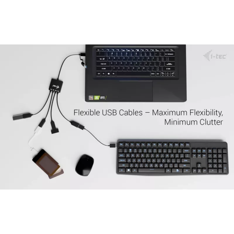 Hub de cables USB-C/USB-A i-tec 4 puertos (2x USB-C, 2x USB-A)