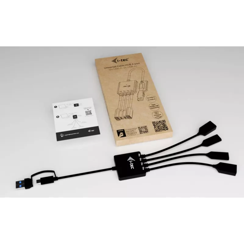 Hub de cables USB-C/USB-A i-tec 4 puertos (2x USB-C, 2x USB-A)