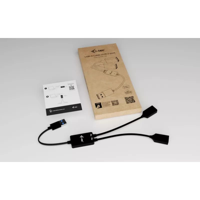 Hub USB-A ITEC U3CBLHUB2A — 2 puertos, USB 3.0 hasta 5 Gbit/s