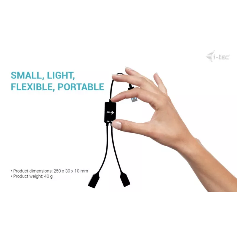Hub USB-A ITEC U3CBLHUB2A — 2 puertos, USB 3.0 hasta 5 Gbit/s