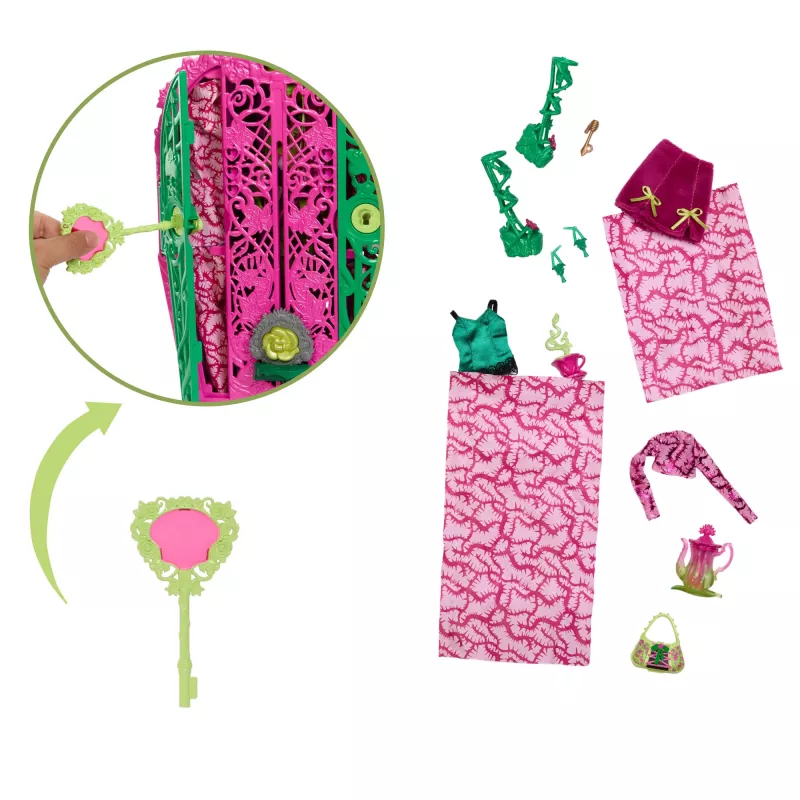 Set de juego Monster High Skulltimate Secrets Garden Mysteries, muñeca Venus McFlytrap con más de 19 sorpresas