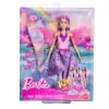 Muñeca Barbie set de moda fantástica con accesorios, incluyendo cola de sirena, alas de hada y collares