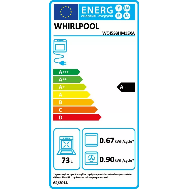 Whirlpool WOI5S8HM1SXA 73 L negro, acero inoxidable