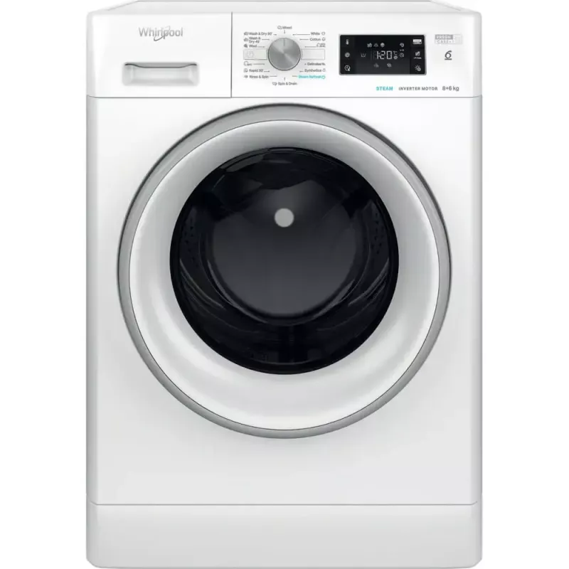 Lavadora secadora WHIRLPOOL FFWDB 864489 SV EE carga frontal 6 kg 1400 rpm blanca