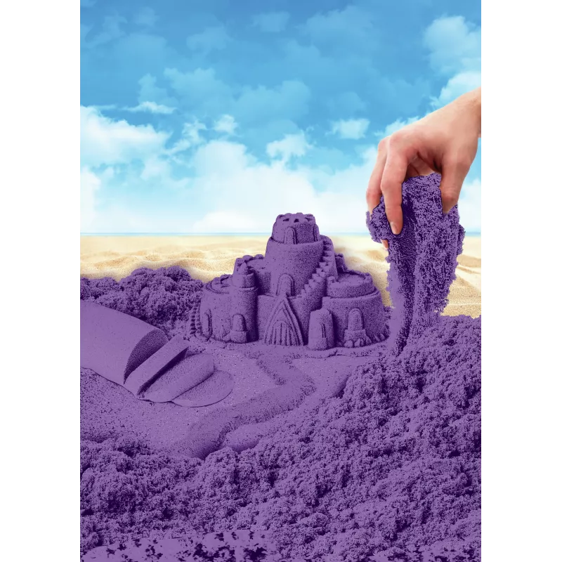 Kinetic Sand, 2 libras de arena de juego morada, juguetes sensoriales moldeables para niños, bolsa resellable (el envase puede variar), a partir de 3 años
