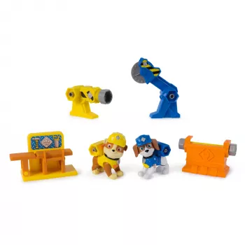 Set de figuras Rubble & Wheeler Power Tool Pups con 2 herramientas y 2 accesorios de construcción, a partir de 3 años