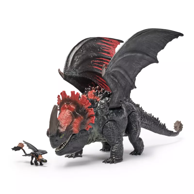 Spin Master 6072650 Cómo entrenar a tu dragón: figura del dragón Muerte Roja con mini Desdentao, a partir de 4 años