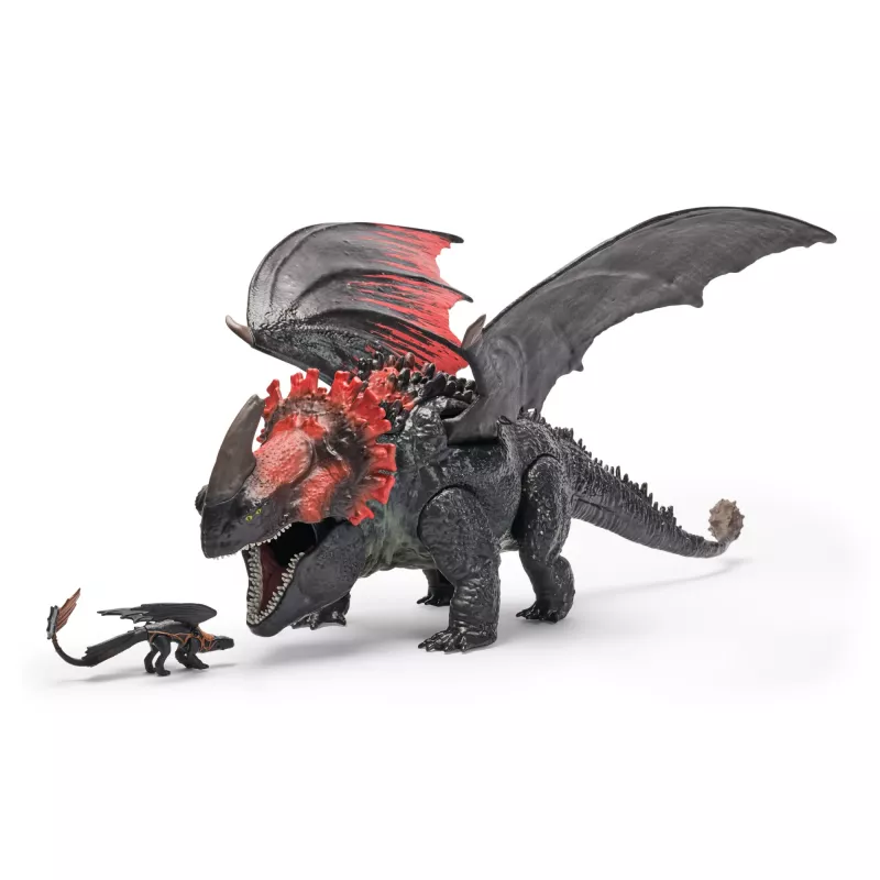 Spin Master 6072650 Cómo entrenar a tu dragón: figura del dragón Muerte Roja con mini Desdentao, a partir de 4 años