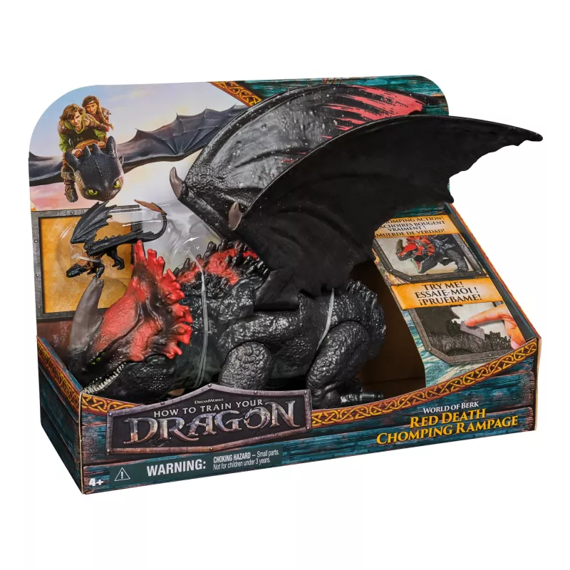 Spin Master 6072650 Cómo entrenar a tu dragón: figura del dragón Muerte Roja con mini Desdentao, a partir de 4 años