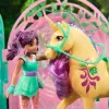 Unicorn Academy, set de juego de muñeca Ava y establo de hoja con cambio de color, idea de regalo de Pascua, 15 accesorios, muñecas y juguete de unicornio para niñas a partir de 4 años