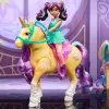 Unicorn Academy, Ava y hoja mágica de plantas con efecto luminoso, 2 accesorios de equitación, muñecas y juguete de unicornio para niñas a partir de 4 años