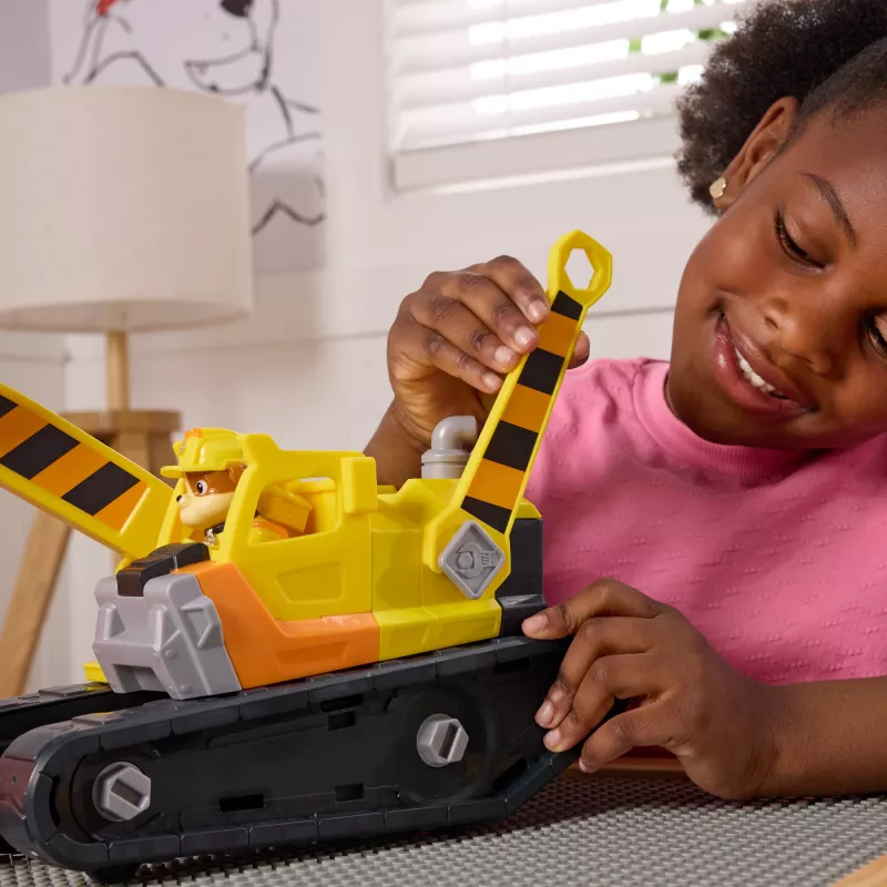 Rubble & Crew Bulldozer de herramientas definitivo de Rubble, camión de juguete con figura de acción, juguete infantil PAW Patrol para niños y niñas a partir de 3 años