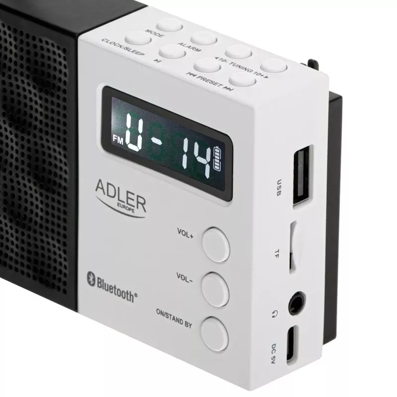 Radio digital Adler AD 1908 PLL AM/FM con función de alarma