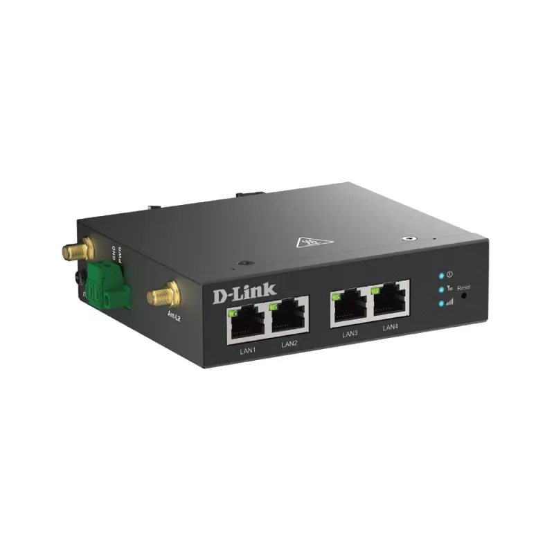 Router móvil D-Link DWM-314-T 4G LTE VPN negro montaje en carril DIN