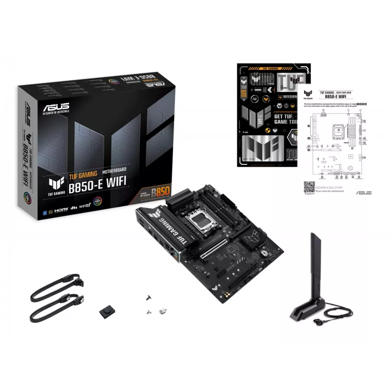 Placa base ASUS TUF GAMING B850-E WIFI, AMD B850, socket AM5, ATX, DDR5, 4x DIMM, 3x M.2, Wi‑Fi 6E, 2,5Gb LAN