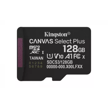 Kingston Technology 128GB micSDXC Canvas Select Plus Gen3 150R A1 pack individual sin ADP