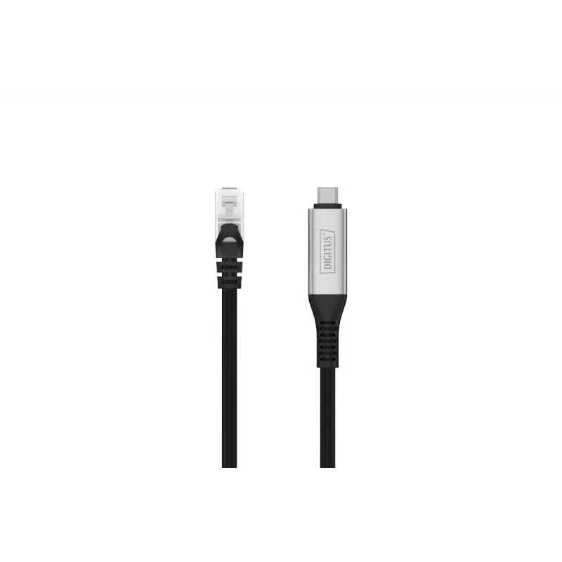 DIGITUS USB-C 3.2 Gen1 - cable Ethernet RJ45 - CAT6a S/FTP negro - 2m