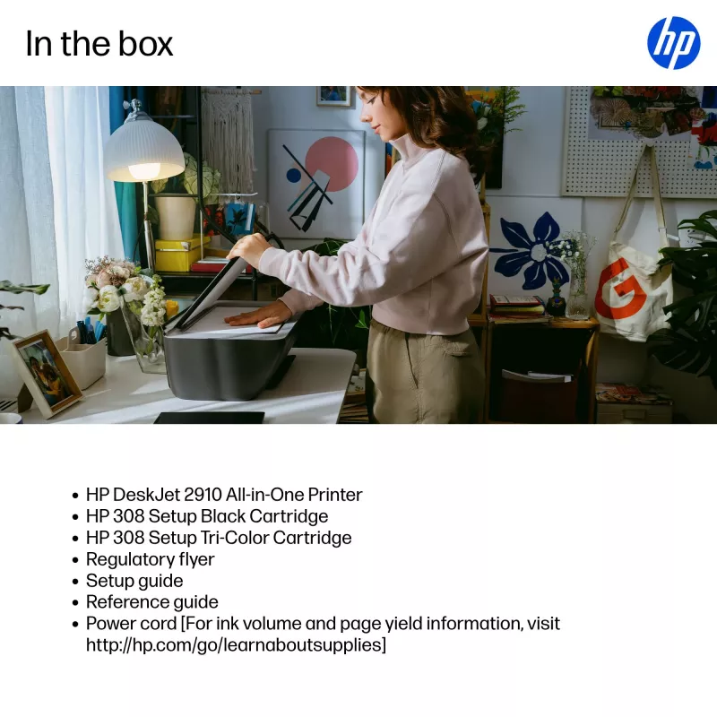 HP DeskJet 2910 Impresora inalámbrica 3 en 1 en color inyección de tinta térmica 4800x1200 DPI