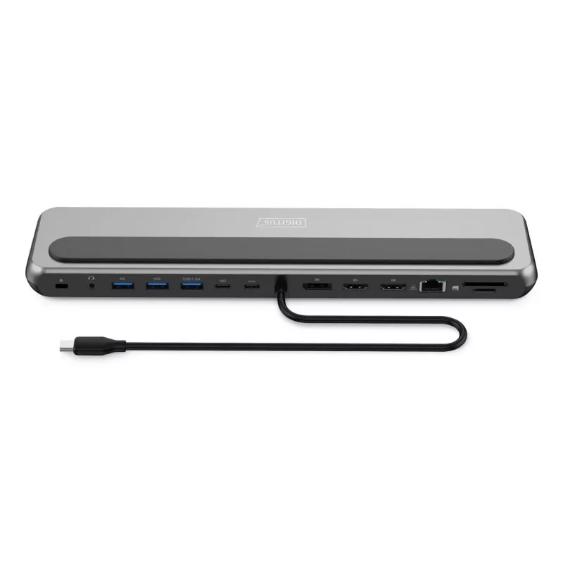 Estación de acoplamiento Digitus USB-C 8K, 12 puertos, USB 3.2 Gen 2, 100 W
