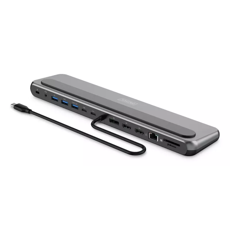 Estación de acoplamiento Digitus USB-C 8K, 12 puertos, USB 3.2 Gen 2, 100 W