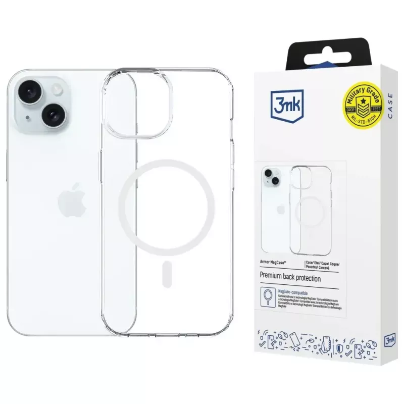 Funda protectora 3MK Armor MagCase para Apple iPhone 15 – diseño resistente, compatibilidad magnética