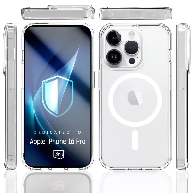 3MK Armor MagCase funda para iPhone 16 Pro, MagSafe, transparente, TPU