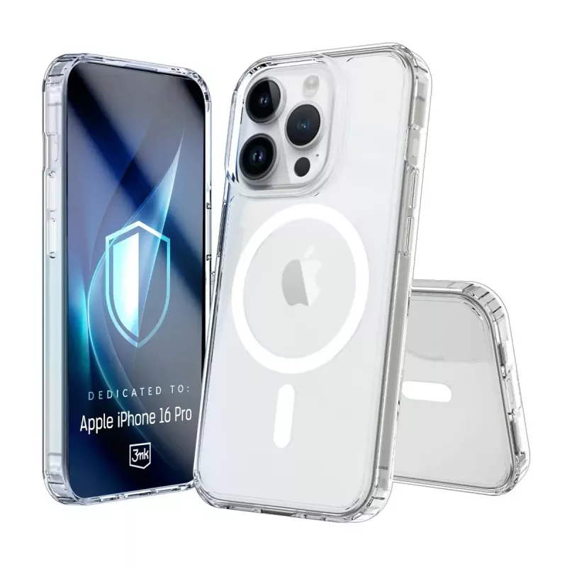 3MK Armor MagCase funda para iPhone 16 Pro, MagSafe, transparente, TPU