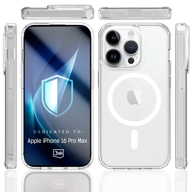 3MK Armor MagCase funda para iPhone 16 Pro Max, MagSafe, transparente, TPU
