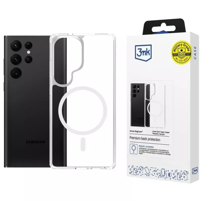 Funda protectora 3MK Armor MagCase para Samsung Galaxy S24 Ultra – resistente, ligera, compatible con imanes