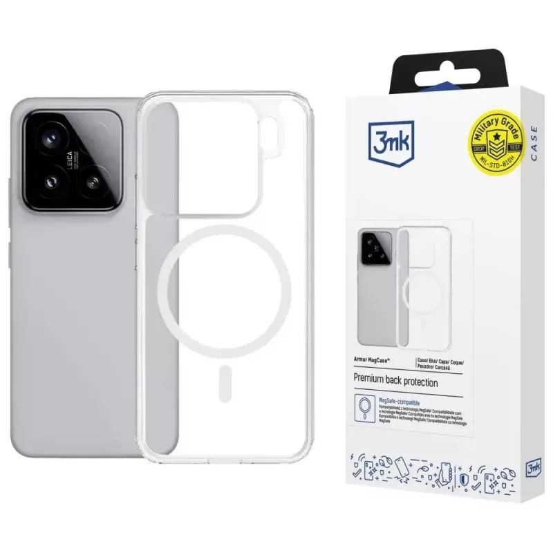Funda protectora MagCase Armor de 3MK para Xiaomi 15 Pro — funda para móvil delgada y resistente