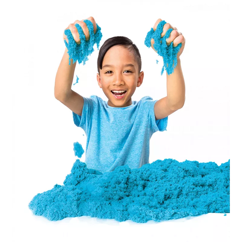 Arena cinética, 2 libras de arena de juego azul, juguetes sensoriales moldeables para niños, bolsa resellable (el envase puede variar), para niños a partir de 3 años