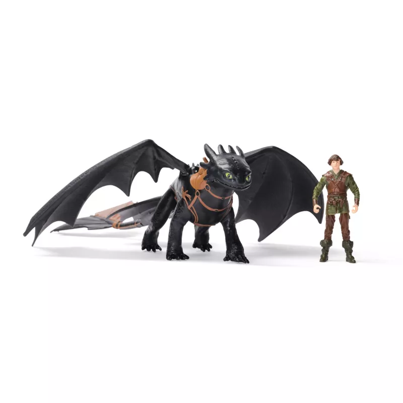 DreamWorks Dragons, Cómo entrenar a tu dragón, Desdentado y Hipo, figuras de acción dúo vikingo, juguete para niños a partir de 4 años