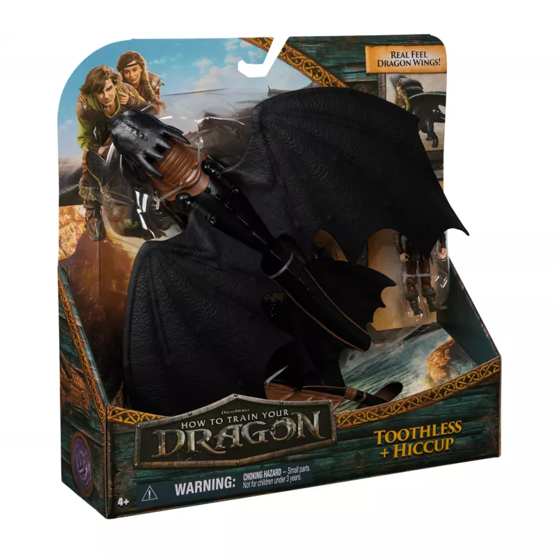 DreamWorks Dragons, Cómo entrenar a tu dragón, Desdentado y Hipo, figuras de acción dúo vikingo, juguete para niños a partir de 4 años