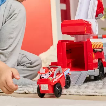 Camión de bomberos PAW Patrol Rapid Reload Fire Truck con figura de Marshall (envase dañado)