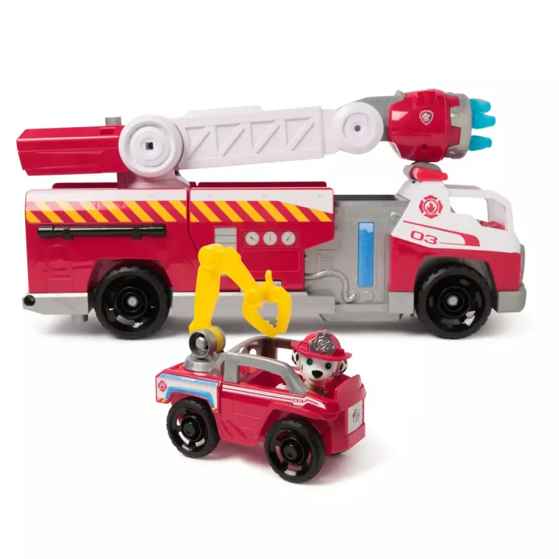 Camión de bomberos PAW Patrol Rapid Reload Fire Truck con figura de Marshall (envase dañado)