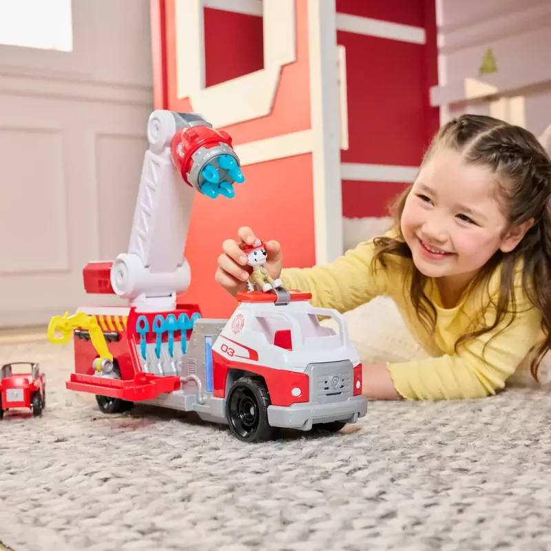 Camión de bomberos PAW Patrol Rapid Reload Fire Truck con figura de Marshall (envase dañado)