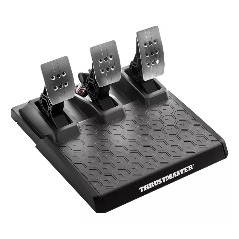 Volante y pedales Thrustmaster T248R negro — USB, accionamiento híbrido, force feedback, pantalla LCD, volante de cuero