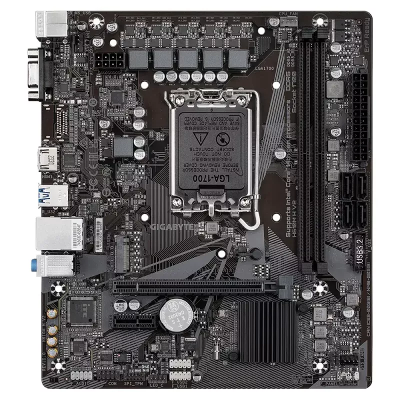 Placa base GIGABYTE H610M H V2, Intel H610, LGA 1700, Micro ATX